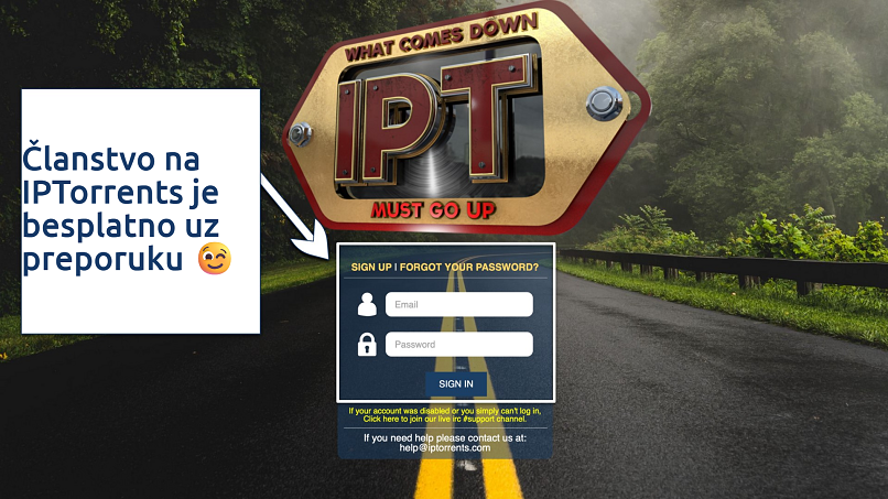 Screenshot of the IPtorrents homepage