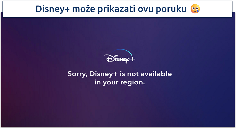 Screenshot of Disney+ error message
